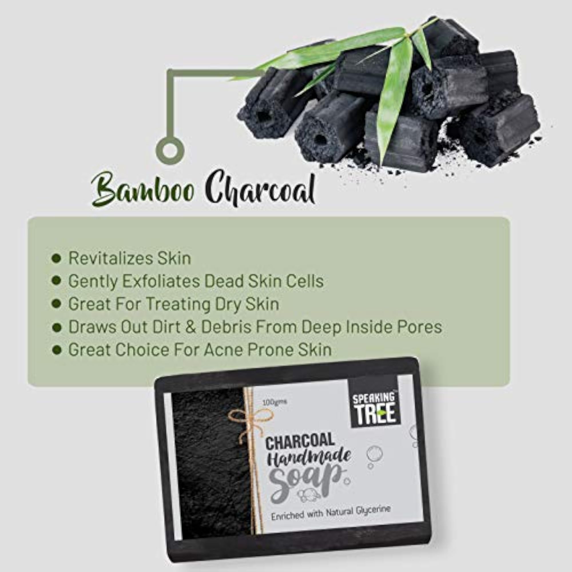 Deodorizing Bamboo Charcoal Handmade Soap, Cold Processed